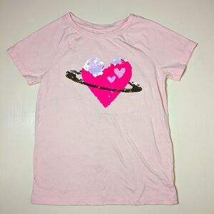 Pink Sequins Heart T-shirt Cat & Jack L (10-12)